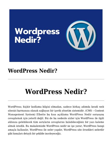 WordPress Nedir?