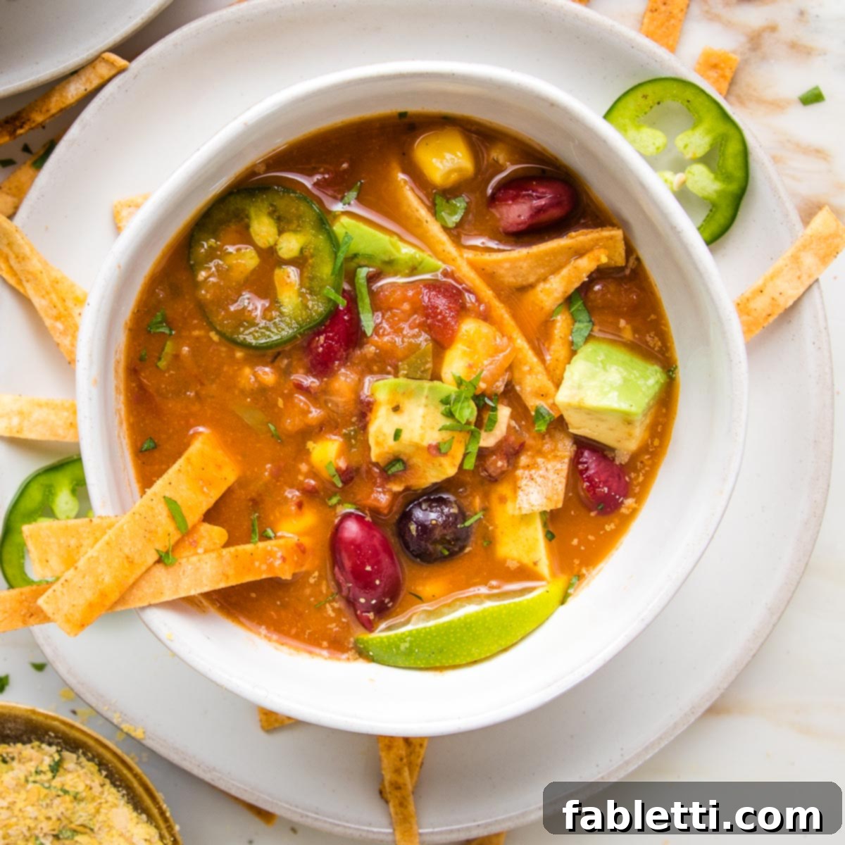 Hearty Vegan Taco Soup with Crispy Tortilla Strips 1 featured 12085