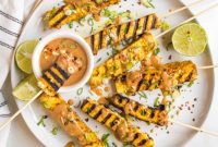 Grilled Tofu Satay with Creamy Peanut Sauce