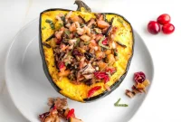 Plant-Powered Stuffed Acorn Squash