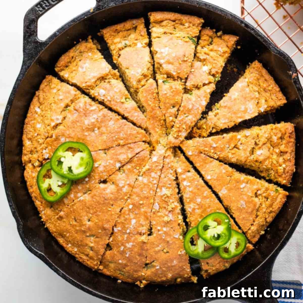 Spicy Vegan Skillet Jalapeño Cornbread 1 featured 25391