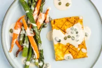 Sheet Pan Tofu with Zesty Lemon Caper Sauce
