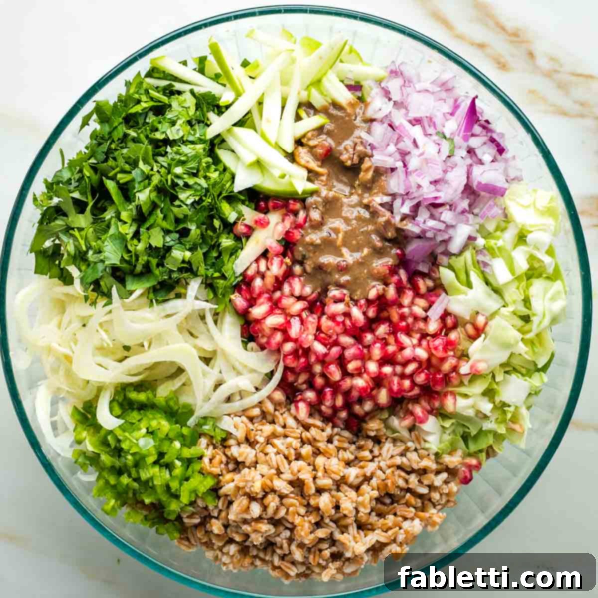 Vibrant Apple Fennel Farro Salad with Pomegranate Gems 1 featured 29691