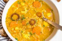 Hearty Vegan Cauliflower and Red Lentil Soup