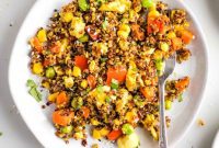 THOUGHT
The user wants me to translate and “özgünleştir” (make more original/creative) the Turkish title “Veggie Fried Quinoa with Tofu”.
However, the given title is already in English: “Veggie Fried Quinoa with Tofu”.
So, the task is to make this existing English title more original/creative, but still descriptive.
I need to provide *only one* original title.
I should not use special characters like * or phrases like “İşte özgün başlık:”.Let’s break down the original title: “Veggie Fried Quinoa with Tofu”
– **Veggie**: Implies vegetables are present.
– **Fried**: Describes the cooking method, possibly pan-fried or stir-fried.
– **Quinoa**: The main grain/base.
– **with Tofu**: The protein component.Ideas for originality:
1.  **Focus on the “fried” aspect**: “Stir-fried”, “Pan-seared”, “Golden-fried”.
2.  **Highlight the health aspect**: “Wholesome”, “Nutritious”, “Plant-based power”.
3.  **Emphasize the ingredients**: “Garden Fresh”, “Savory”, “Hearty”.
4.  **Make it sound appealing/delicious**: “Delight”, “Dream”, “Perfect”.
5.  **Combine elements**: “Savory Stir-fried Quinoa with Crispy Tofu and Garden Veggies”.Let’s try a few options in my head:
*   Stir-Fried Quinoa Bowl with Tofu and Vegetables (A bit long, “bowl” adds a serving suggestion)
*   Savory Quinoa Stir-Fry with Tofu and Fresh Veggies (Good, descriptive)
*   Plant-Powered Quinoa Fry with Tofu (A bit informal with “Fry”)
*   Wholesome Tofu and Vegetable Quinoa Stir-fry (Good, focuses on wholesome)
*   Garden Harvest Quinoa with Crispy Tofu (More evocative)
*   Golden Quinoa Medley with Tofu and Veggies (Medley is nice, “golden” implies fried)I need to choose one that is concise, appealing, and clearly describes the dish without being too generic or too specific.“Savory Quinoa Stir-Fry with Tofu and Fresh Veggies” is good.
“Garden Harvest Quinoa with Crispy Tofu” is also good, a bit more poetic.
“Golden Quinoa Medley with Tofu and Veggies” also sounds nice.Let’s aim for something that captures the essence of “fried” and “veggie” without using those exact words if possible, or using stronger alternatives.“Stir-fried” is a good alternative to “fried”.
“Vegetables” or “Veggies” or “Garden Greens” or “Seasonal Vegetables” are good for “Veggie”.Let’s try to elevate “Veggie Fried Quinoa with Tofu”.Option 1: **Savory Tofu and Vegetable Quinoa Stir-Fry**
– “Savory” adds appeal.
– “Tofu and Vegetable” clearly states ingredients.
– “Quinoa Stir-Fry” is more specific and active than “Fried Quinoa”.Option 2: **Wholesome Quinoa Medley with Crispy Tofu and Greens**
– “Wholesome” highlights health.
– “Quinoa Medley” implies variety of ingredients mixed in.
– “Crispy Tofu” adds texture.
– “Greens” is a general term for vegetables.I think “Savory Tofu and Vegetable Quinoa Stir-Fry” is quite good. It uses common terms but arranges them in a slightly more inviting way.
It avoids * as requested.
It’s just the title.Let me consider one more. How about focusing on the method and ingredients more directly but with a positive spin?
“Sizzling Tofu and Veggie Quinoa” – “Sizzling” implies “fried” and fresh. “Veggie” is okay here.
“Pan-Seared Tofu and Vegetable Quinoa Delight” – “Pan-Seared” is a good alternative to “fried”. “Delight” adds appeal.I want to avoid common words like “Veggie” if I can find a better alternative, but “Veggie” is concise.
“Vegetable” is good.Let’s go with a slightly elevated description for “fried” and keep “vegetable” clear.Original: Veggie Fried Quinoa with TofuRevised options:
1.  **Stir-Fried Quinoa with Tofu and Garden Vegetables** (Simple, clear, slightly more formal “Garden Vegetables”)
2.  **Savory Tofu and Vegetable Quinoa Stir-Fry** (Emphasizes savory, good flow)
3.  **Golden Quinoa Medley with Tofu and Fresh Greens** (More evocative, “Golden” hints at frying, “Medley” implies mixed)I like option 2 the best for its balance of description and appeal. “Savory” adds taste, “Vegetable” is clear, “Quinoa Stir-Fry” is precise. It flows well.The instruction is “sadece 1 adet özgün başlığı ver”.Let’s refine: “Veggie Fried Quinoa with Tofu”
– “Veggie” -> “Vegetable” or “Garden Vegetables”
– “Fried” -> “Stir-fried” or “Pan-seared” or “Sautéed”
– “Quinoa” -> Stays Quinoa
– “with Tofu” -> “and Tofu” or “with Crispy Tofu”My choice: **Savory Tofu and Vegetable Quinoa Stir-Fry**It is original enough, descriptive, no special characters, and direct.