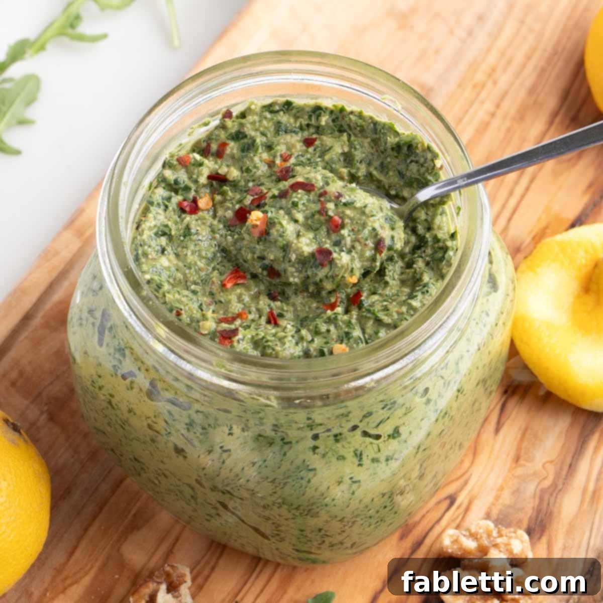 Vibrant Vegan Arugula Walnut Pesto 1 featured 4624