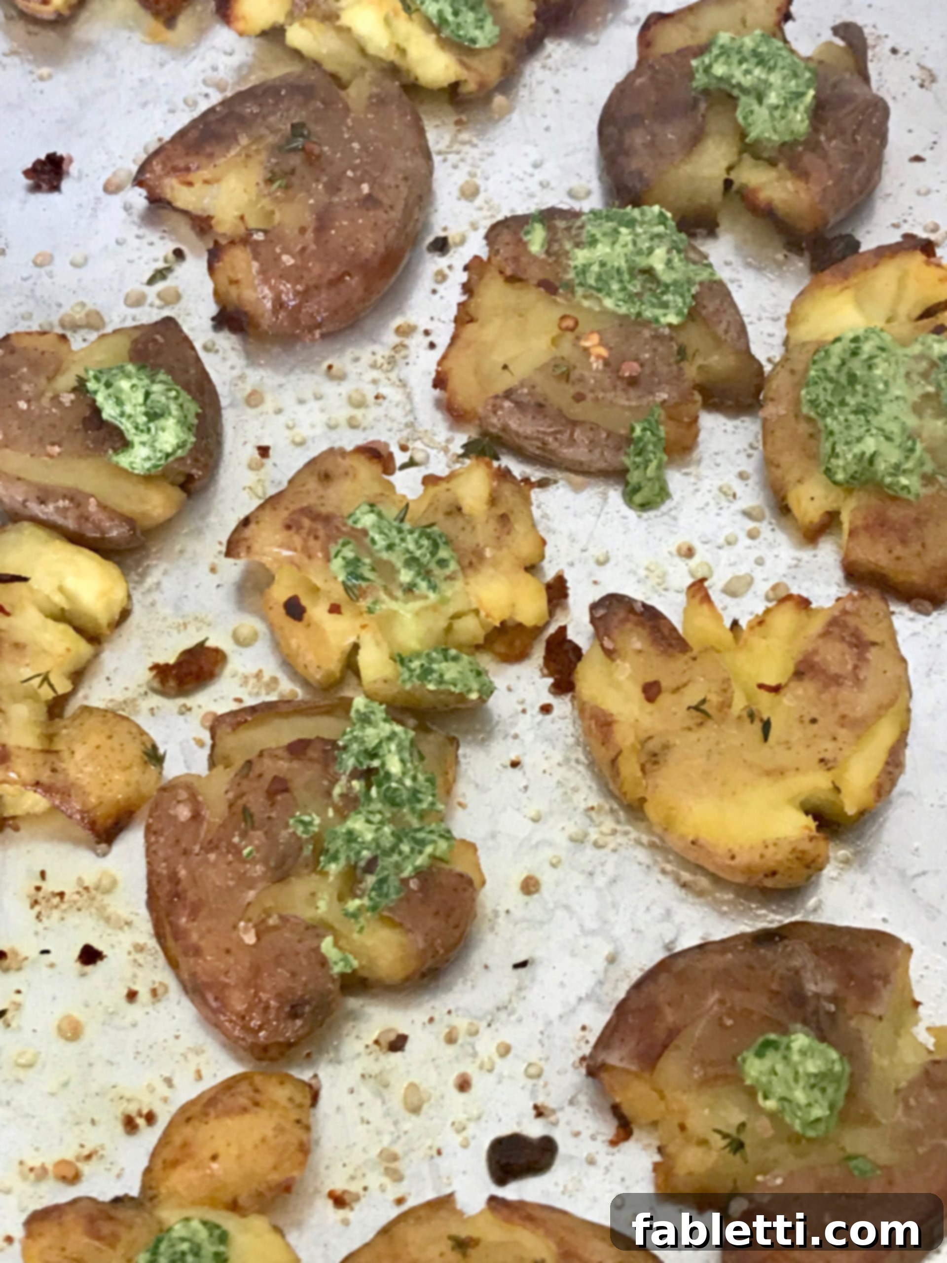 Perfectly Crispy Smashed Potatoes with Fresh Pesto 1 featured 5594