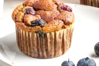 Quick Blender Almond Blueberry Muffins