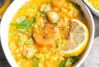 Zesty Vegan Lemon Chickpea Rice Soup
