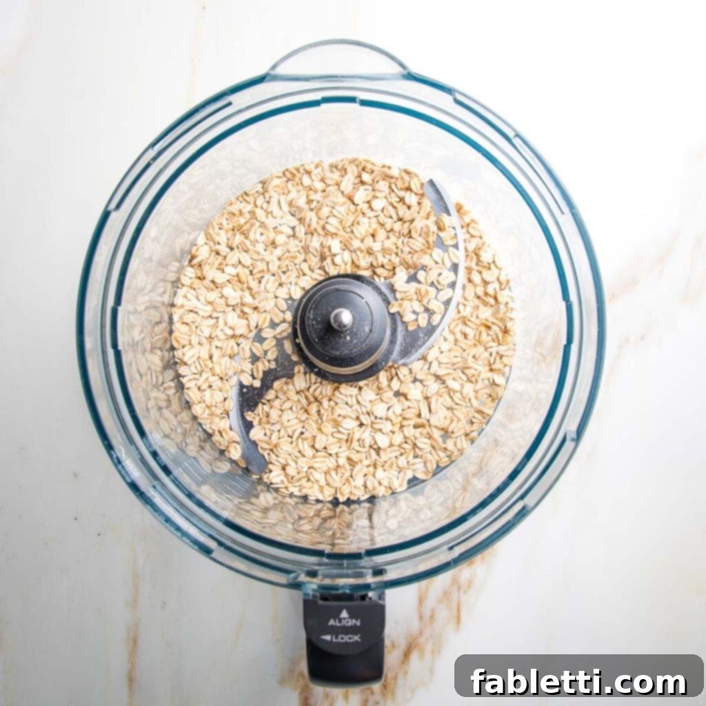 Irresistible Cookie Dough Poppers 4 Food processor bowl with rolled oats
