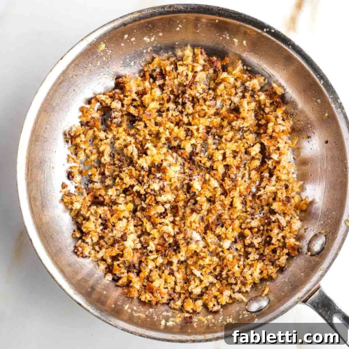 Luscious Vegan Parsnip Gratin 12 Small fry pan with toasted bread crumbs.