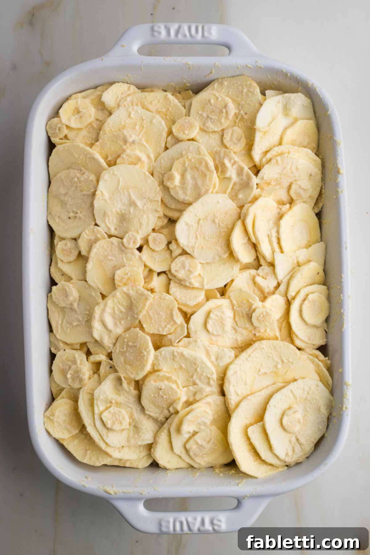 Luscious Vegan Parsnip Gratin 19 Layers of thinly sliced parsnips.