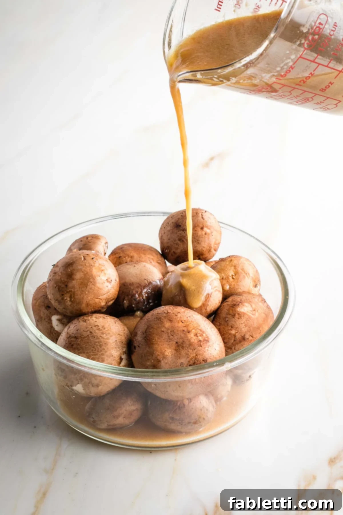 Umami-Rich Vegan Miso Mushrooms 6 Freshly cleaned mushrooms ready to be coated in miso sauce.
