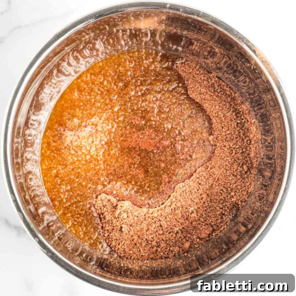 Irresistible Vegan Gluten-Free Chocolate Almond Biscotti 6 Wet and dry ingredients for chocolate biscotti in a bowl.