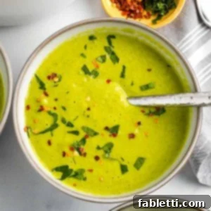 Sheet Pan Green Velvet Soup 16 Bright green pureed soup, sprinkled with fresh herbs and crushed red pepper.