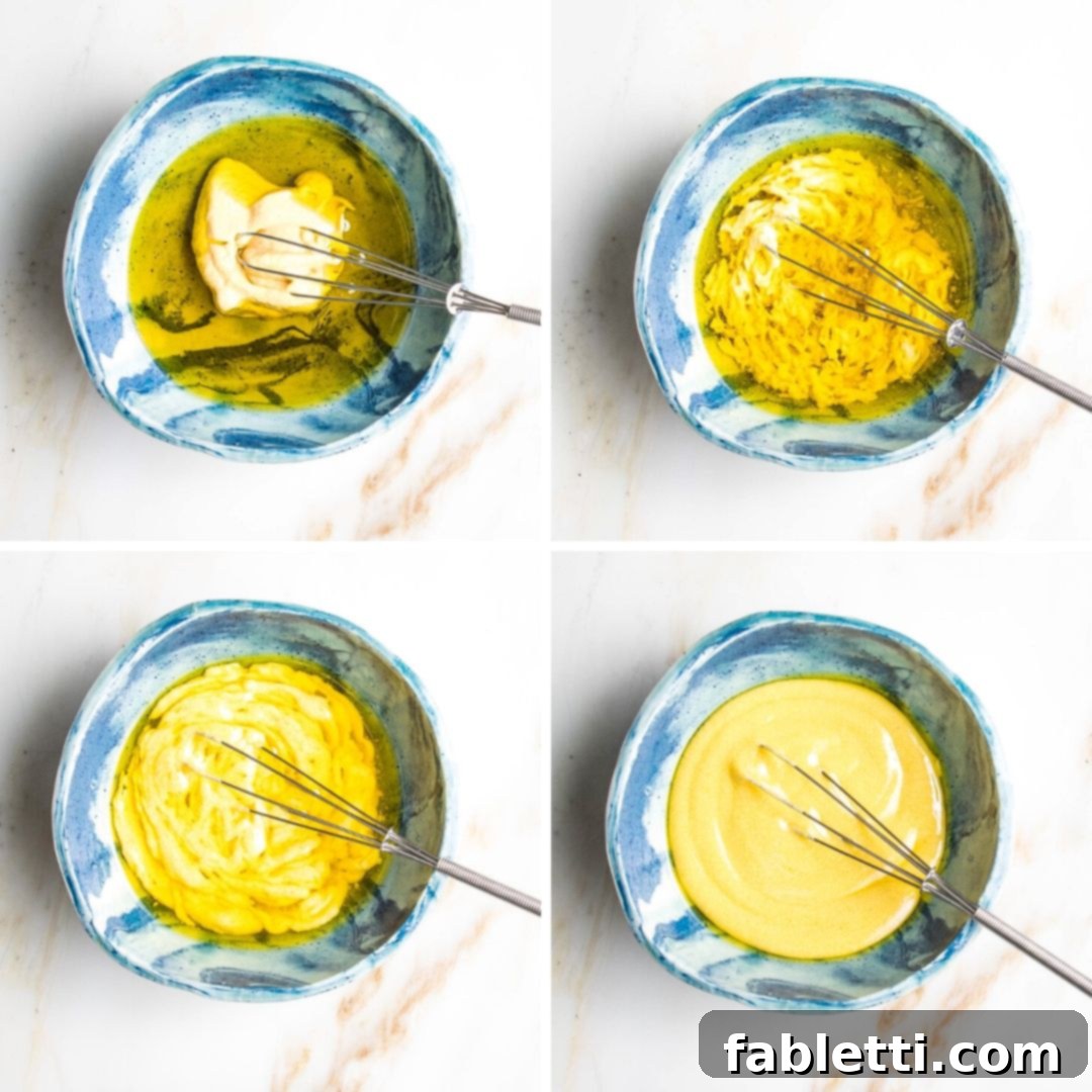 Smoky Grilled Potato Salad 5 4 steps towards a smooth and creamy mustard aioli.