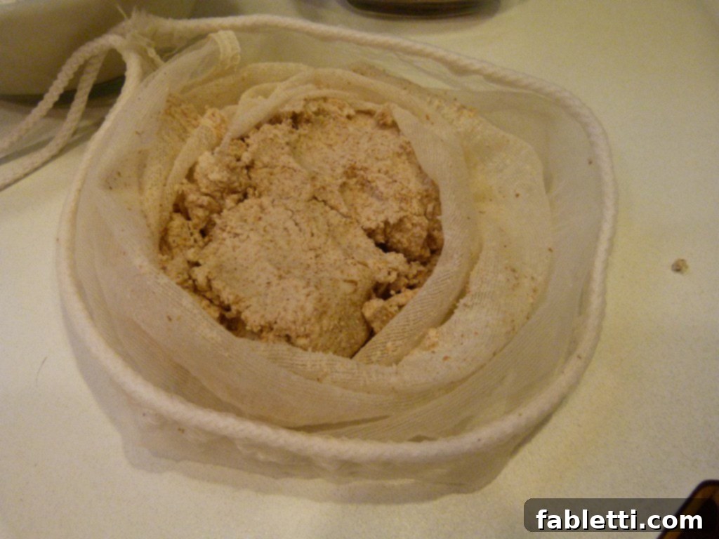 Freshly Crafted Almond Milk 4 Almond pulp leftover from making almond milk.