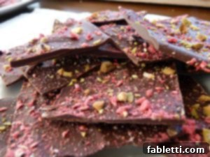 Festive Feel-Good Chocolate Bark 2 Healthy Holiday Dark Chocolate Bark with raspberries and pistachios