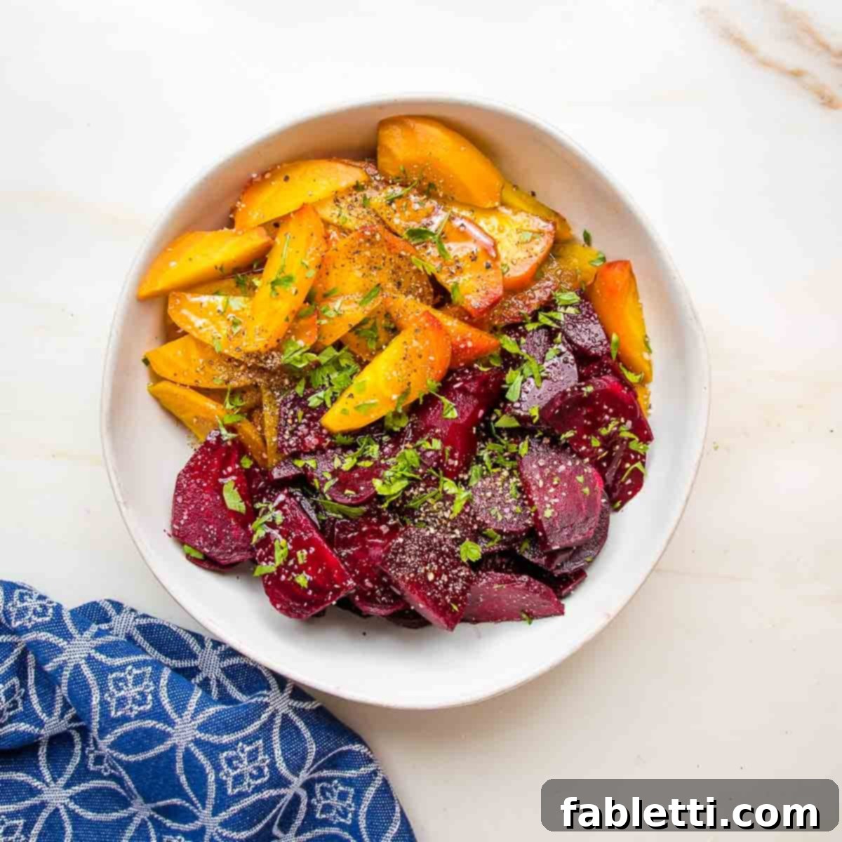 Balsamic Roasted Beet Salad 13 Roasted golden and red beets, cut into wedges, sprinkled with fresh parsley.