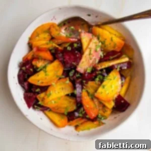 Balsamic Roasted Beet Salad 16 Wedges of whole roasted golden beets and red beets with balsamic, sea salt and chopped fresh parsley.