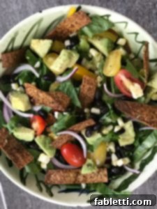 Oven-Crisped Taco Salad 10 Baked Tortilla Strips on a tasty and healthy taco salad