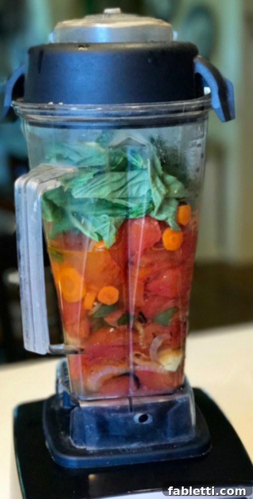 Rustic Roasted Tomato Sauce 8 A mix of roasted vegetables and fresh basil, ready to be blended into a delicious tomato sauce.