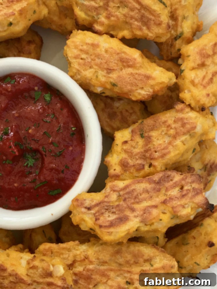 Cauli-Tots 2 Sweet potato and cauliflower tater tots with ketchup.