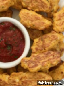 Cauli-Tots 8 Sweet potato and cauliflower tater tots with ketchup.