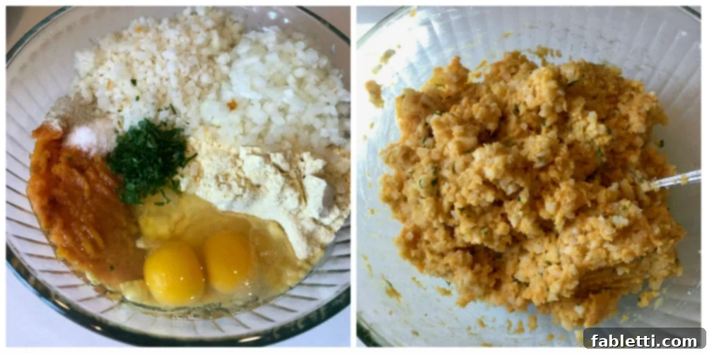 Cauli-Tots 3 Bowl with eggs, cauliflower rice, mashed sweet potato and spices. Mashed together.