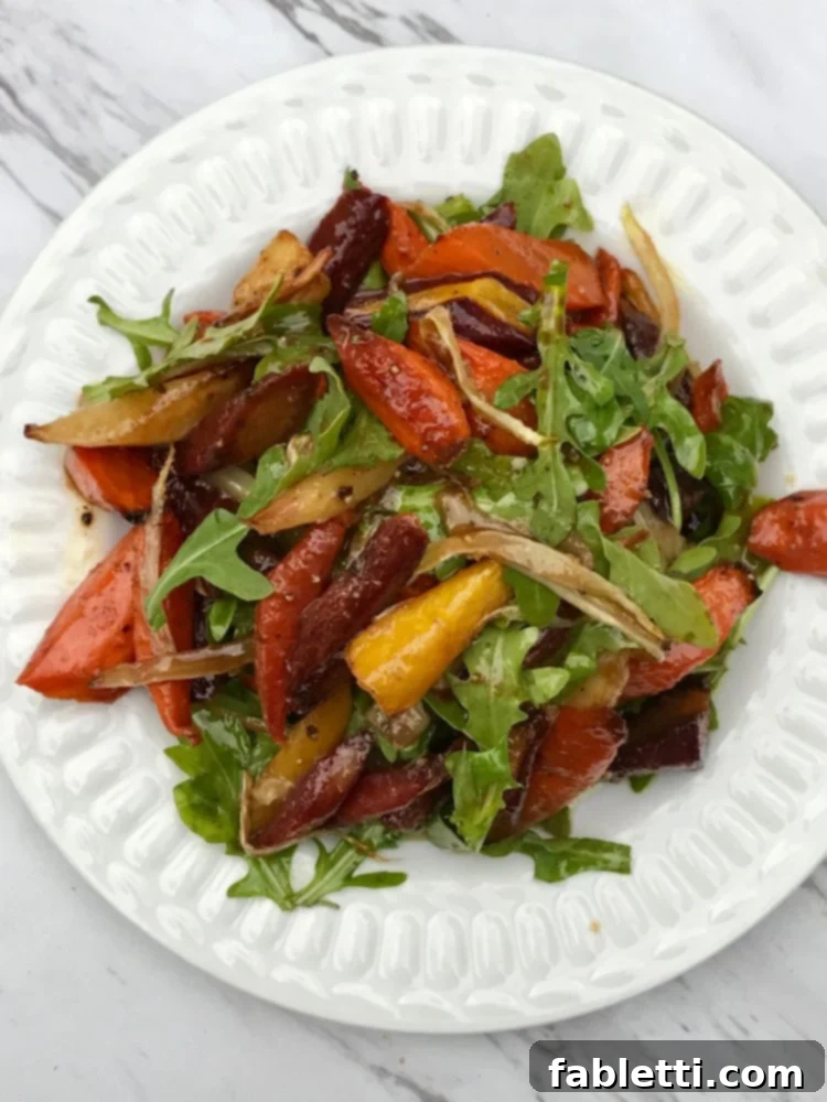 Aromatic Roasted Fennel and Carrot Salad 9 Close-up of a serving of Roasted Carrot and Fennel Salad