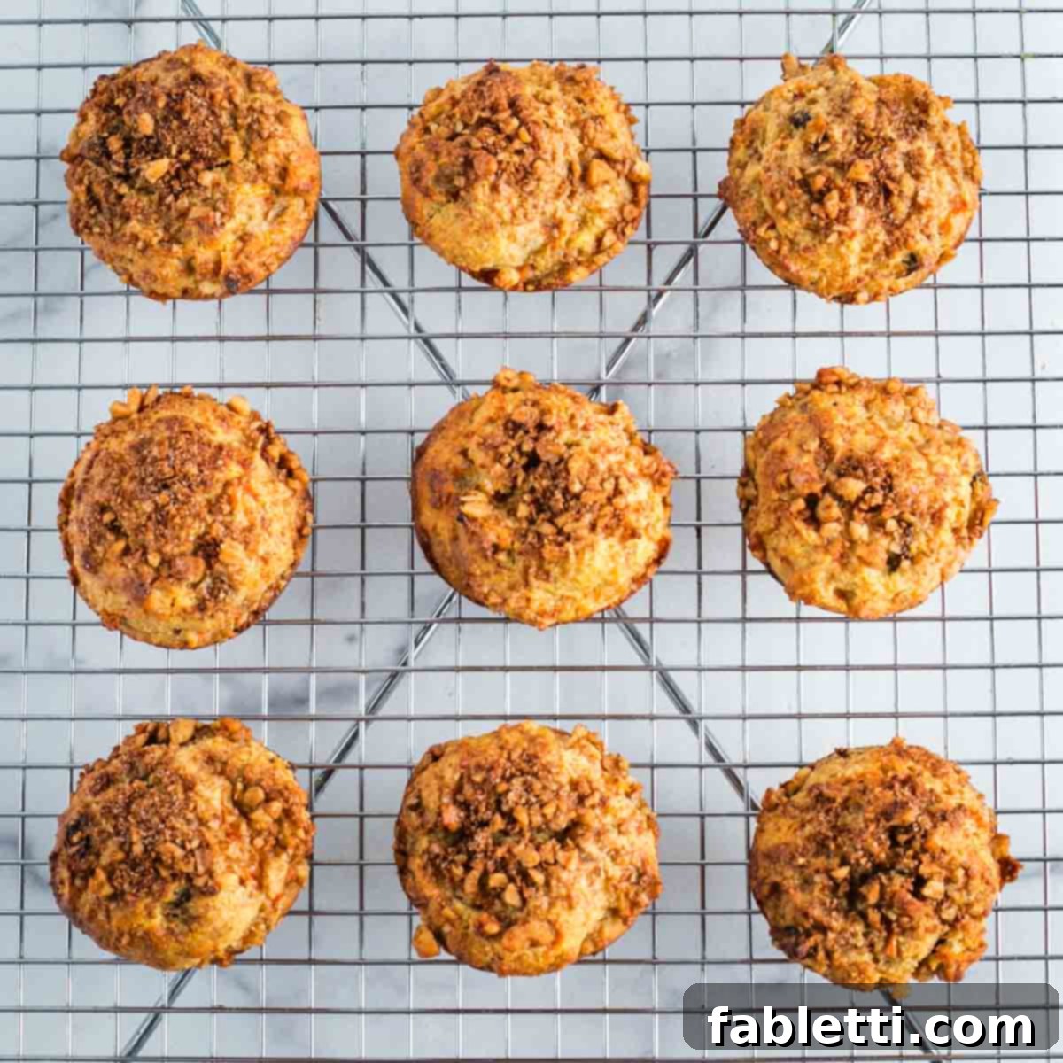 Delightful Gluten-Free Almond Carrot Muffins 15 Warm carrot muffins being transferred to a wire rack to cool.