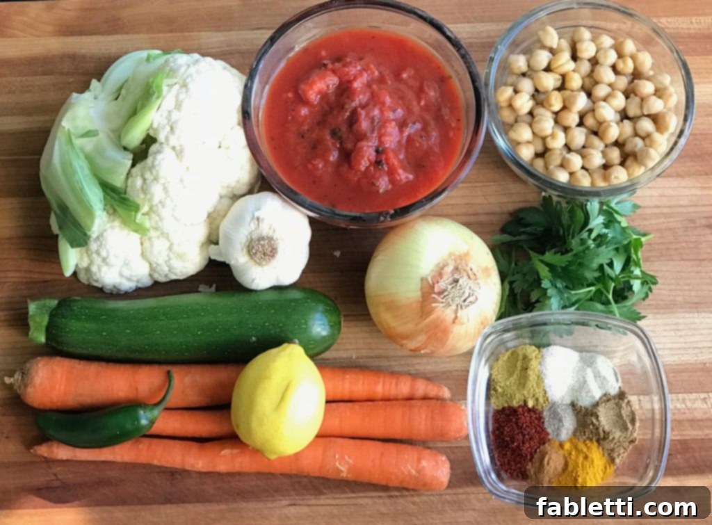 Spiced Chickpea Stew + Veggies