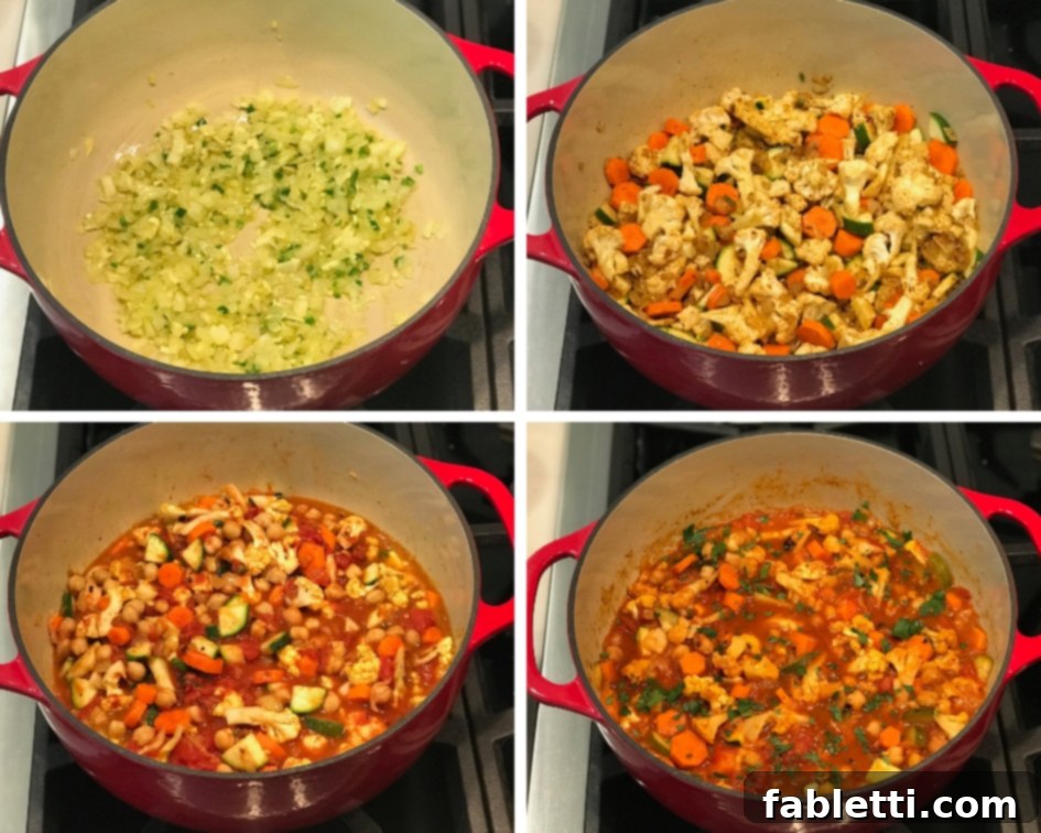 Spiced Chickpea Stew + Veggies