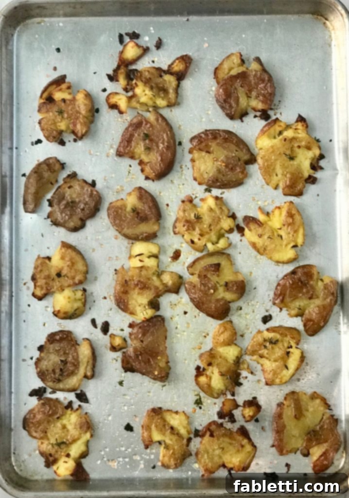 Perfectly Crispy Smashed Potatoes with Fresh Pesto 4 Boil. Smash. Roast. Simple as that.