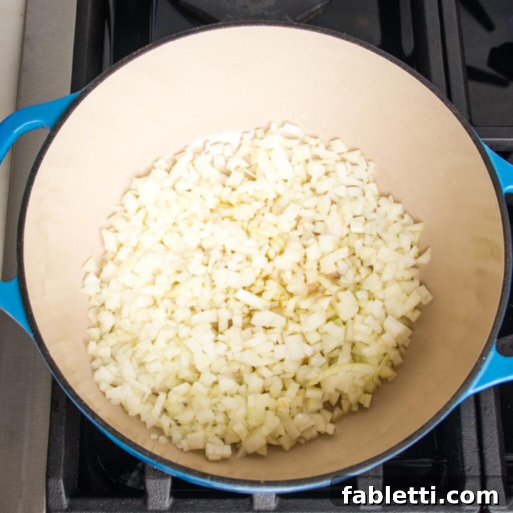 Hearty Vegan Yellow Split Pea Soup 6 Chopped celery, carrots, and onions ready for cooking.