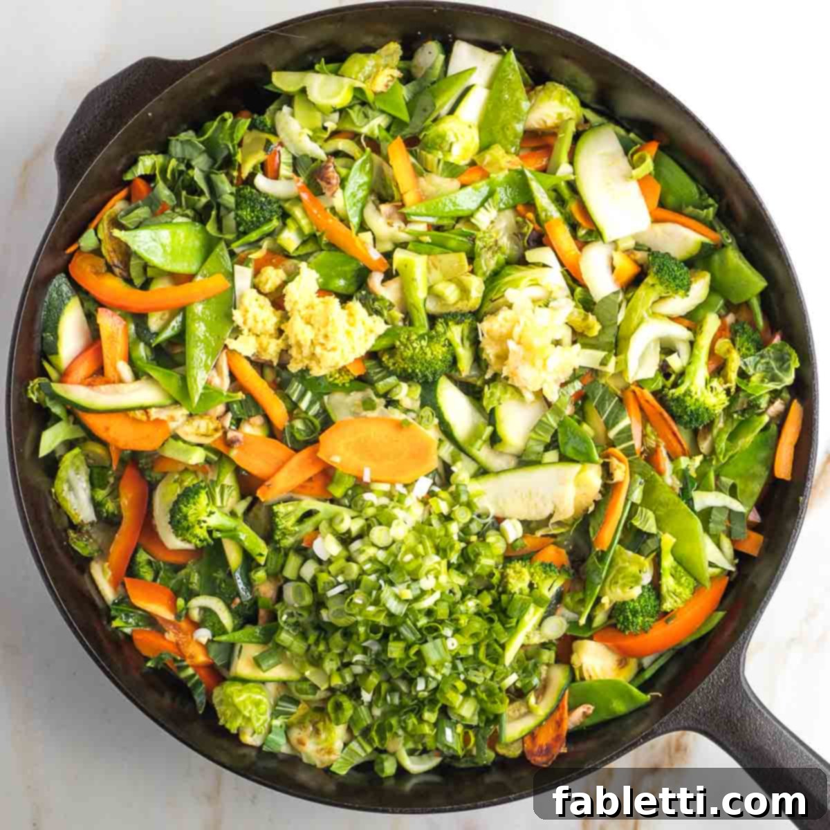 Quick and Flavorful Teriyaki Vegetable Stir-Fry 12 Garlic, ginger, and scallions added to the stir-fry.