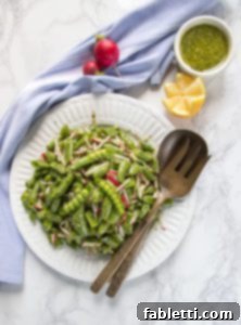 Vibrant Sugar Snap Pea Salad 8 Sugar Snap Peas, Radishes with a lemon dill vinaigrette