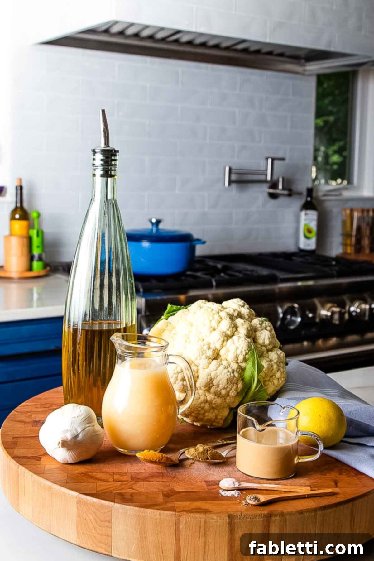 Smoky Roasted Cauliflower Hummus 3 A second close-up shot of the cauliflower hummus in a bowl.