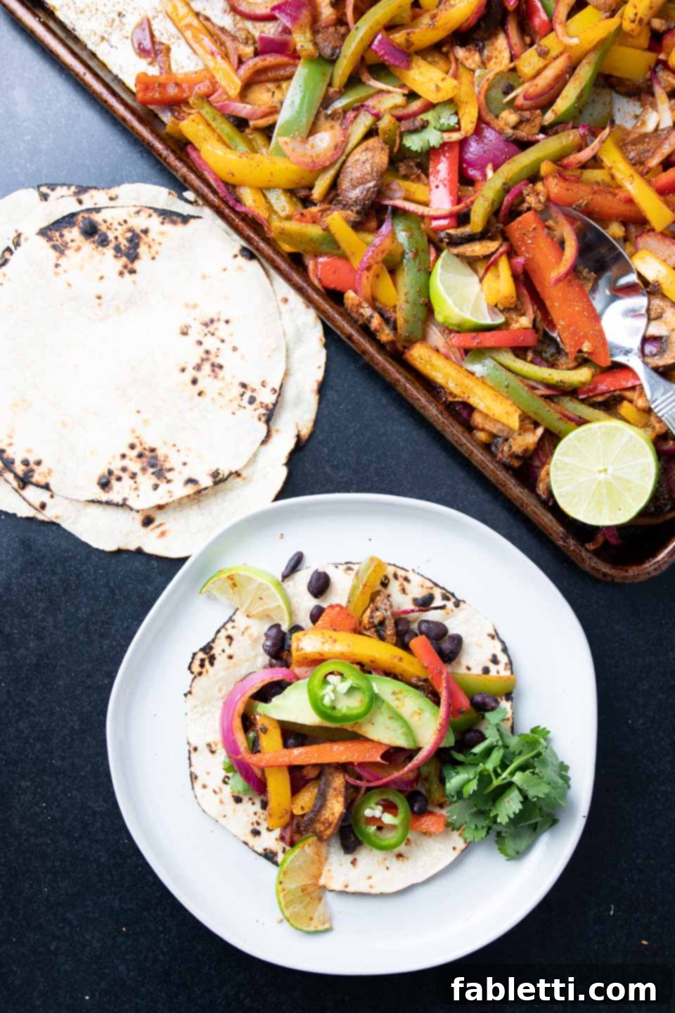 Build your own fajita with roasted veggies