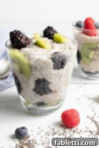 Creamy Vanilla Chia Pudding 9 Vanilla Chia Pudding topped with kiwi and berries