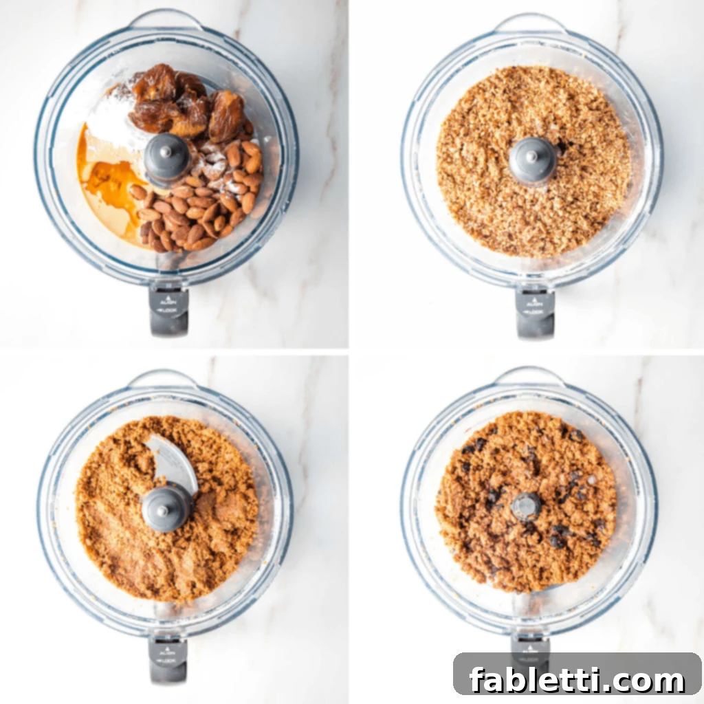 Plant-Based Biscotti Perfection 4 Step by Step in the food processor from ingredients to dough.