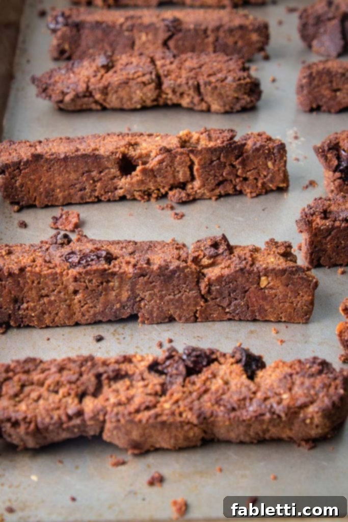 Plant-Based Biscotti Perfection 7 Baking tray with twice baked biscotti.