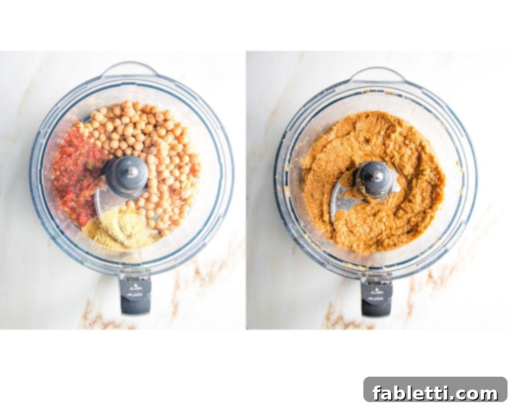 Hearty Plant-Based Enchilada Bake 4 Salsa, beans, spices pureed in the food processor.