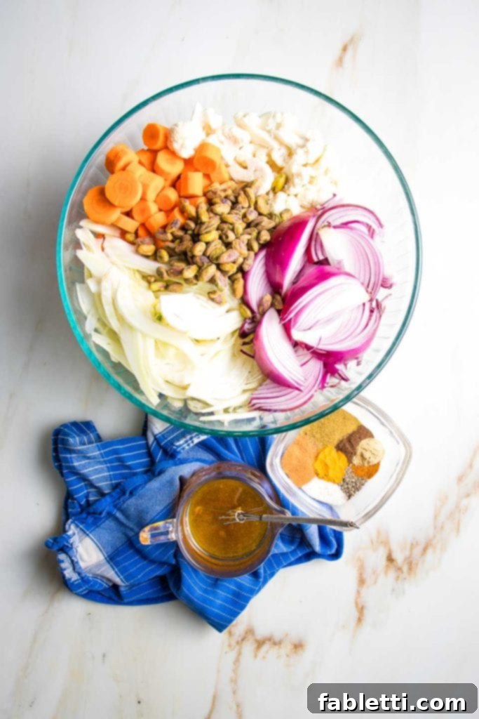 Flavorful Roasted Lentil and Vegetable Medley 7 Bowl of spice mix for roasted vegetables and lentil salad