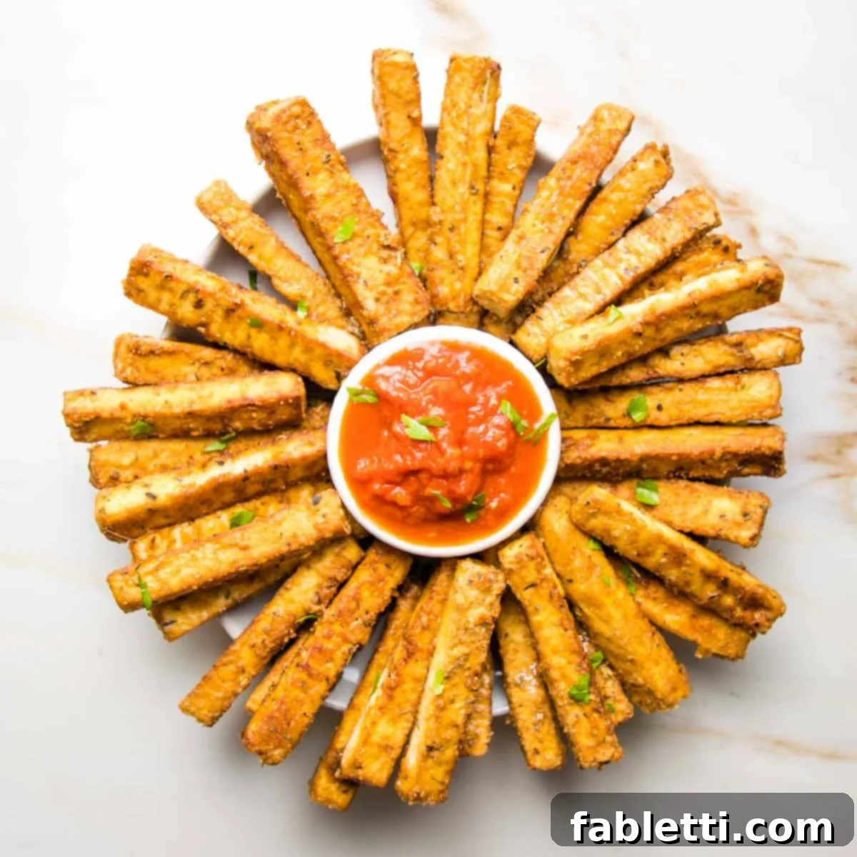 Ultimate Crispy Baked Tofu 14 Crispy tofu as a 'mozzarella stick' alternative.