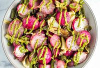 Roasted Radishes with Pistachio-Parsley Drizzle
